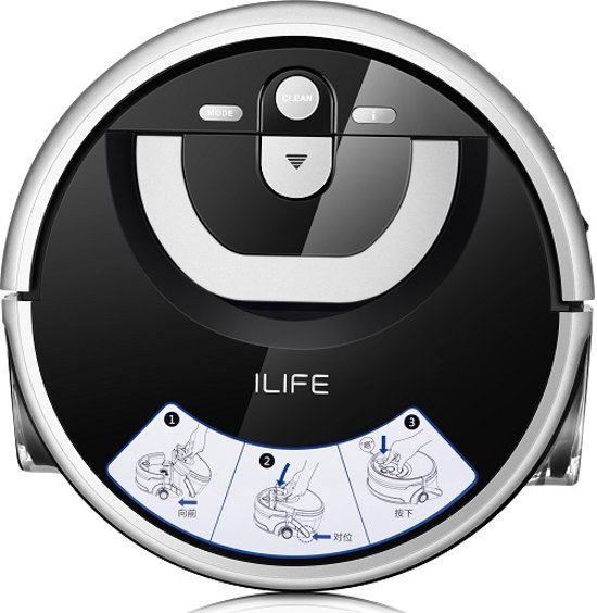 iLife w400 - De Nieuwe Generatie Dweilrobot Pro Intelligentie - Robot - Stofzuiger - Dweilen - Dweilstok - Schoonmaken - Zwart / Grijs - Schoon - 0.95 Liter - Vloerwisser Dweilsysteem - Met Afstandsbediening